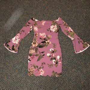 Floral body contour dress